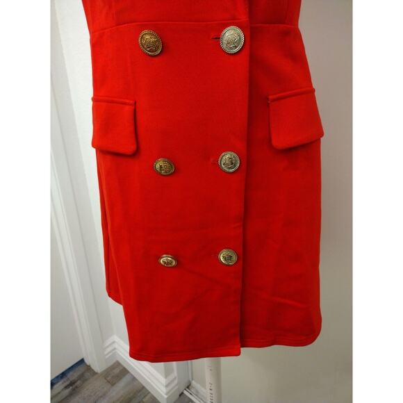 NEW Lac Bleu Red Tuxedo Body Con Dress( Large) Y2K - Picture 3 of 6